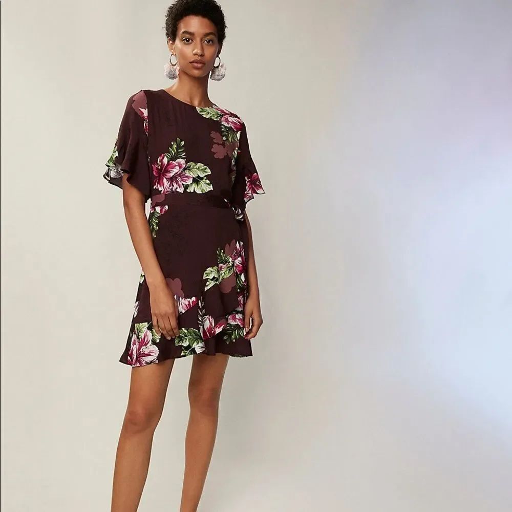 ✨ Floral Short Sleeve Wrap Front Dress✨